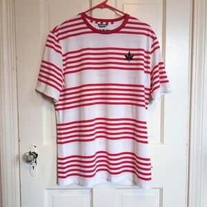 Red and White Striped Men's Shirt
